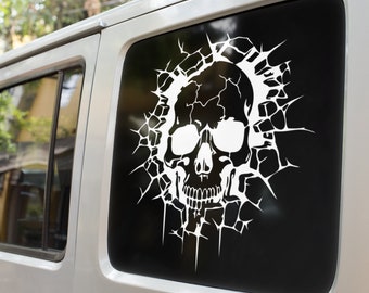 Skull Breaking out Wall Decal | VINYL DECAL | Skull Decal | Skeleton Decal | Car Decal | Laptop Decal | SUV Decal | Custom Car Vinyl Decal