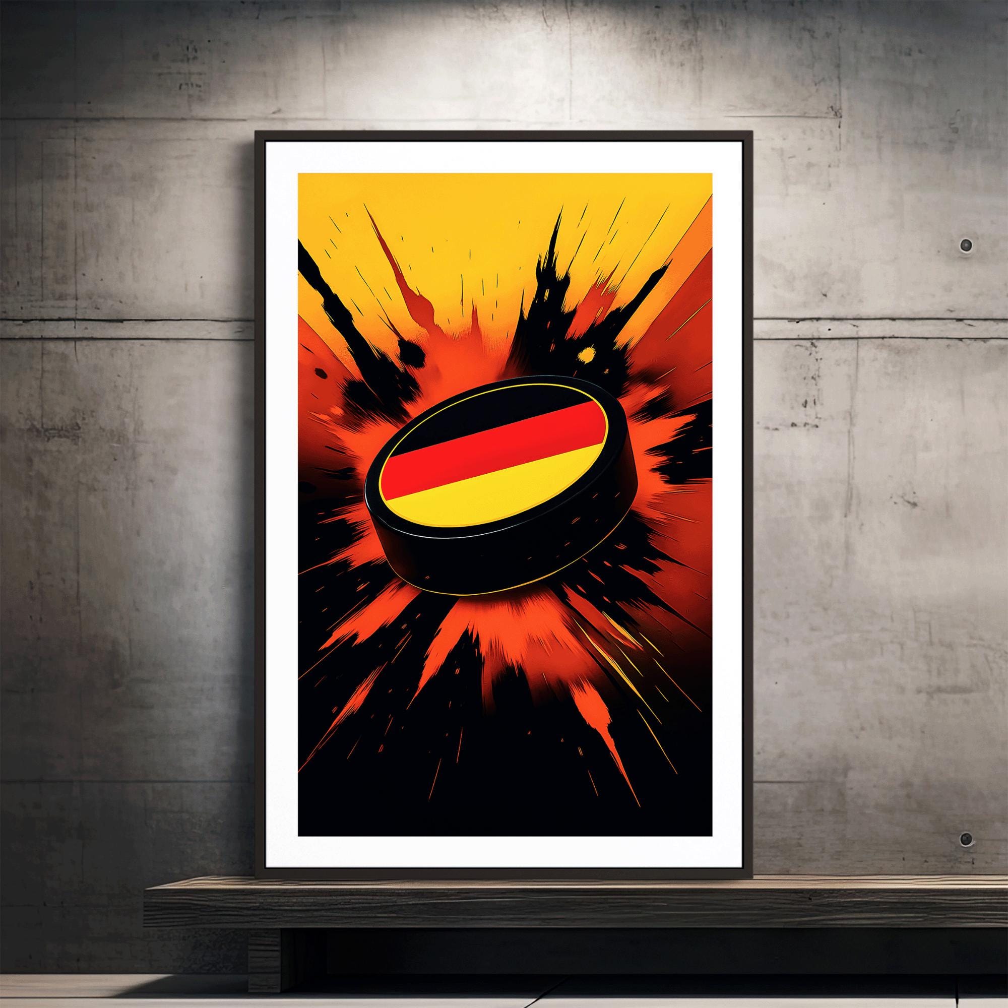 Discover Team Germany Hockey Poster (Unframed), Puck Art Print, German Sports Wall Decor