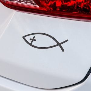 Jesus Fish (Cross) Decal | Premium Vinyl Decal | Car Window & Laptop Sticker | Canadian-Made