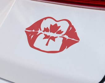 Canadian Lips Kiss Decal | VINYL DECAL | Car Decal | Kiss Decal | Canadian Decal | Laptop Decal | SUV Decal | Custom Vinyl Car Decal