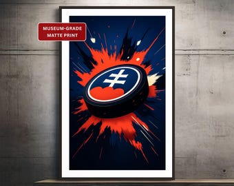 Team Slovakia Hockey Poster (Unframed), Slovakia Icon Puck Art Print, Slovakian Sports Wall Decor