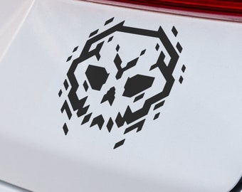 Techno Skull Vinyl Decal, Cyber Style Skull Car or Laptop Sticker