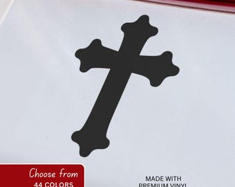Adesivo de vinil com a cruz cristã, símbolo da fé, adesivo resistente às intempéries para uso externo.