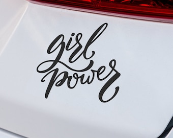 Calcomanía de vinilo con el mensaje "Girl Power", calcomanía de empoderamiento para auto o portátil
