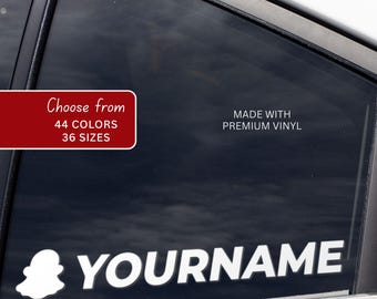 Adesivo de vinil personalizado com nome de usuário do Snapchat - Adesivo personalizado com nome de usuário do Snapchat para carro, laptop e janela.