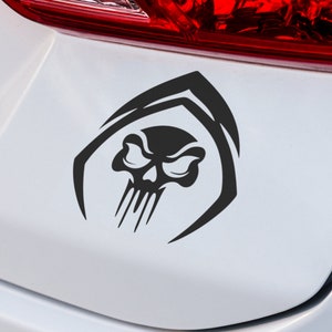 Skull in Hood Decal | Premium Vinyl Decal | Car Window & Laptop Sticker | Canadian-Made