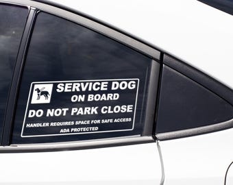 Placa de carro com cão de serviço a bordo, não estacione perto, placa de segurança para acesso de deficientes, aviso para veículo com animal de serviço, presente para tutor de cão.