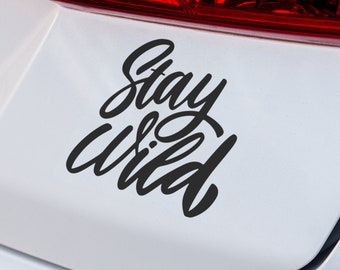 Stay Wild Script Vinyl Decal, Outdoor Inspirational Lifestyle Car SUV Truck Laptop Sticker