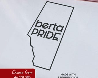 Calcomanía de vinilo con el contorno de la provincia de Alberta, Orgullo de Berta, Alberta, Canadá, para ventana de coche, SUV, camioneta