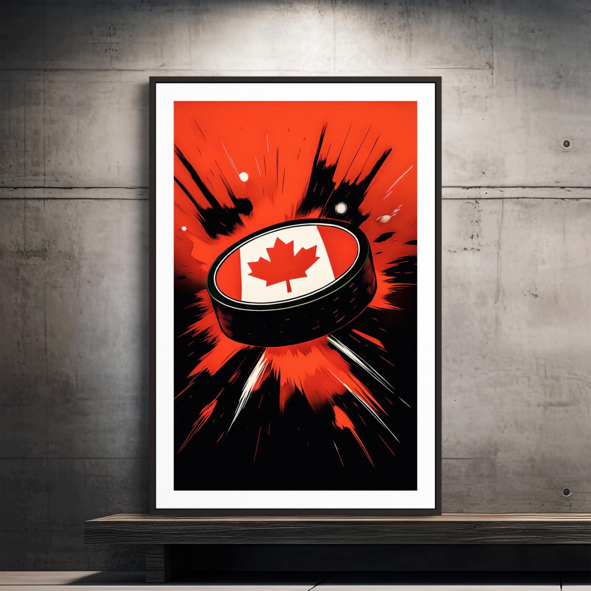 Discover Team Canada Hockey Poster (Unframed), Puck Art Print, Canadian Sports Wall Decor