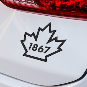 Ahornblatt 1867 Abziehbild | VINYL-AUFKLEBER | Auto-Aufkleber | Ahornblatt Aufkleber | Laptop Aufkleber | Auto Aufkleber | Kanada Aufkleber | Personalisierter Auto-Aufkleber