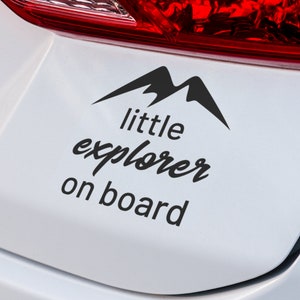 Naklejka Little Explorer on Board | NAKLEJKA WINYLOWA | Naklejka Baby on Board | Naklejka na samochód | Naklejka na laptopa | Naklejka na ciężarówkę SUV | Niestandardowa naklejka winylowa na samochód