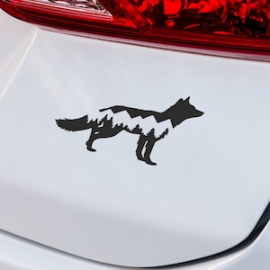 Fox (Mountains) Decal | VINYL DECAL | Car Decal | Fox Decal Sticker | Mountains Decal | Animal Decals | SUV Decal | Custom Vinyl Car Decal