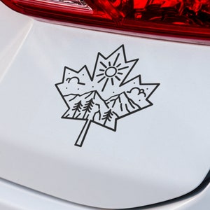 Maple Leaf (Szenische Ansicht) Aufkleber | VINYL AUFKLEBER | Ahornblatt Aufkleber | Kanada Aufkleber | Laptop Aufkleber | Auto SUV Aufkleber | Benutzerdefinierte Auto Aufkleber