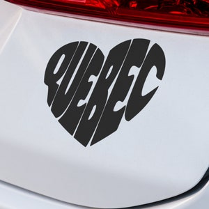 Quebec (Heart) Decal | Premium Vinyl Decal | Car Window & Laptop Sticker | Canadian-Made