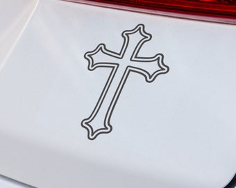 Christian Cross Outline Decal | VINYL DECAL | Cross Decal | Religious Decal | Car Decal | Laptop | Truck SUV Decal | Custom Vinyl Car Decal