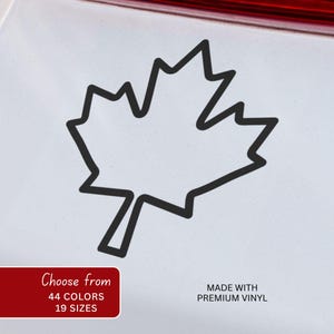 Maple Leaf Outline Vinyl Decal, Canadian Leaf Sticker, Car SUV Truck Laptop