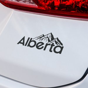 Alberta Mountains Decal | Premium Vinyl Decal | Car Window & Laptop Sticker | Canadian-Made