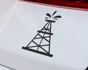 Oil Derrick Vinyl Decal, Industrial Car or Laptop Sticker