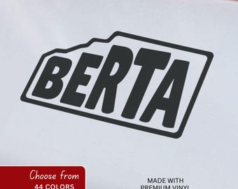 Calcomanía de vinilo de Berta con el contorno de Alberta, calcomanía de Alberta para ventana de auto, computadora portátil, camioneta SUV