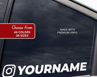 Adesivo de vinil personalizado com nome de usuário do Instagram - Adesivo personalizado com nome de usuário do IG para carro, laptop, janela