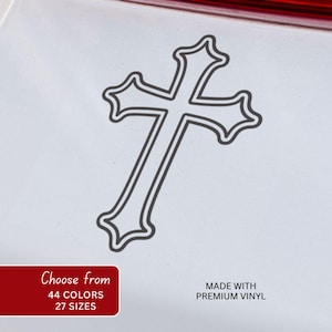 Christian Cross Vinyl Decal Sticker, Faith Symbol, Weatherproof Outdoor Sticker