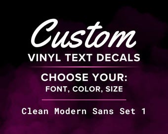 Adesivos de vinil personalizados - Texto sem serifa, adesivos personalizados