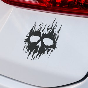 Burning Skull Decal | VINYL DECAL | Skull Decal | Skeleton Decal | Car Decal | Laptop Decal | Truck SUV Decal | Custom Car Vinyl Decal