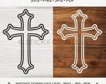 Christian Cross SVG, Faith & Religious Cut File, Cricut Silhouette Craft Design, Digital Download