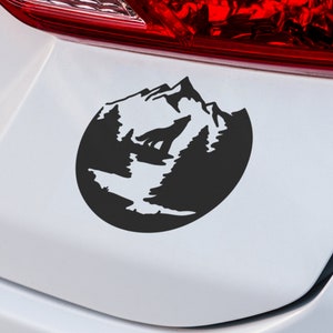 Howling Wolf in Forest Decal | VINYL DECAL | Howling Wolf Decal | Forest Sticker Decal | Car Decal | SUV Decal | Custom Vinyl Car Decal