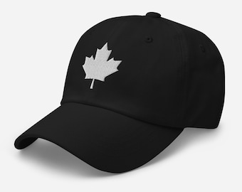 Boné do Canadá, Boné estilo "Dad Hat" com folha de bordo canadense, Boné bordado do Canadá, Boné do Orgulho Canadense, Boné de beisebol clássico, Presente para canadenses