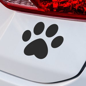 Dog Paw with heart Decal | Premium Vinyl Decal | Car Window & Laptop Sticker | Canadian-Made