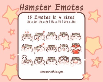 Emoticones de hámster para Twitch, Discord y YouTube (descarga digital)