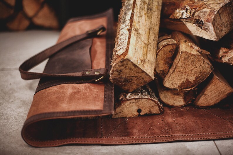 Leather Log Carrier Firewood Bag Firewood Log Carrier Etsy