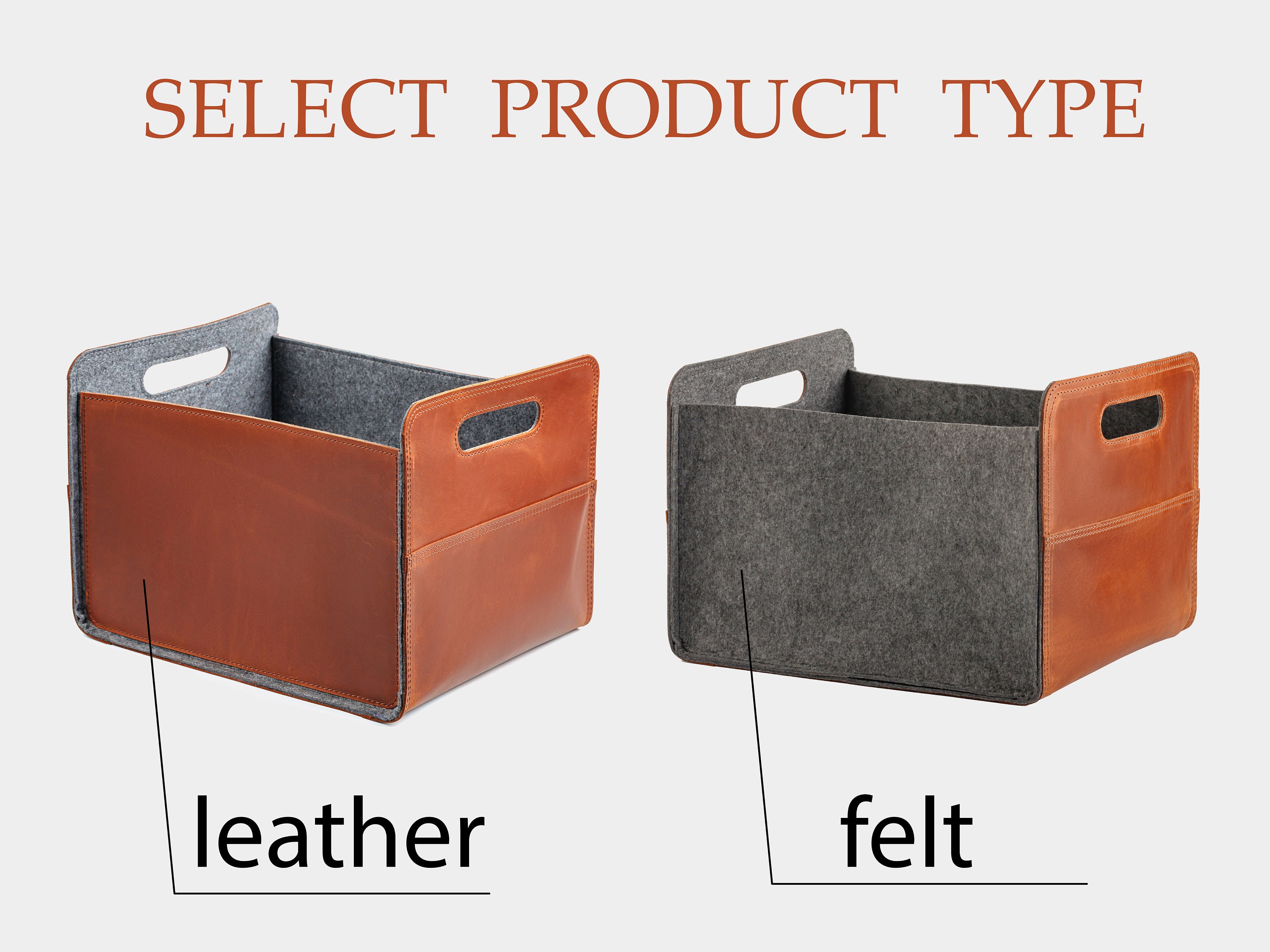 Leather Storage Box, Leather Containers, Leather Baskets Bins