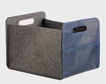 Personalized Leather Storage Bin, Custom Desk Organizer, Father's Day Office Gift, Home Organization Essential, Unique Catchall