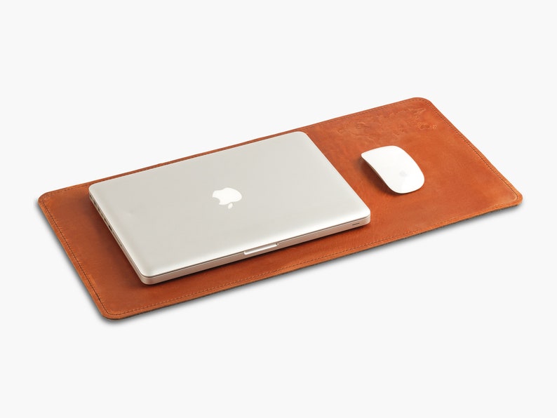 Personalized Leather and Felt Desk Mat Durable Leather Etsy