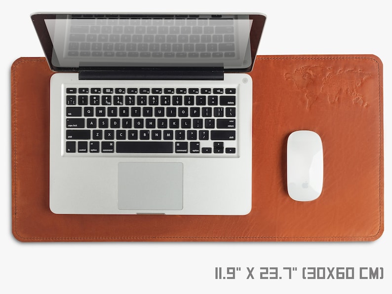 Desk pad leather and felt, leather desk blotter, custom size, custom leather mat for desk image 4