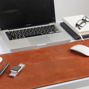 Leather pad large, Large Desk Pad, Custom mousepad, father day gift, Leather Desk Mat, teacher gift, gift for him