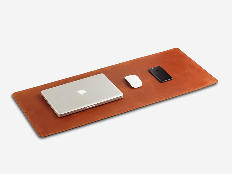 Desk Pad Leather and Felt Leather Desk Blotter Custom Size Etsy