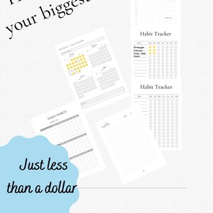 Habit Tracker Printable | Habit Tracker Digital | Yearly, Monthly, Weekly, Daily Habit Tracker | Habit Planner Pdf | Motivation Planner 2022