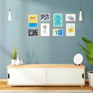 Insgesamt 8er Set Digitales Poster für Wohndekoration, Küche Restaurant Bar 2 Größen, 8er Set KÜCHE