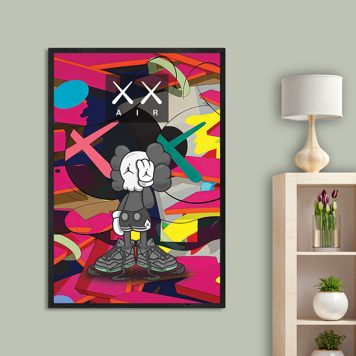 KAWS X Air Jordan 4 Poster KAWS Poster KAWS Wall Art Etsy