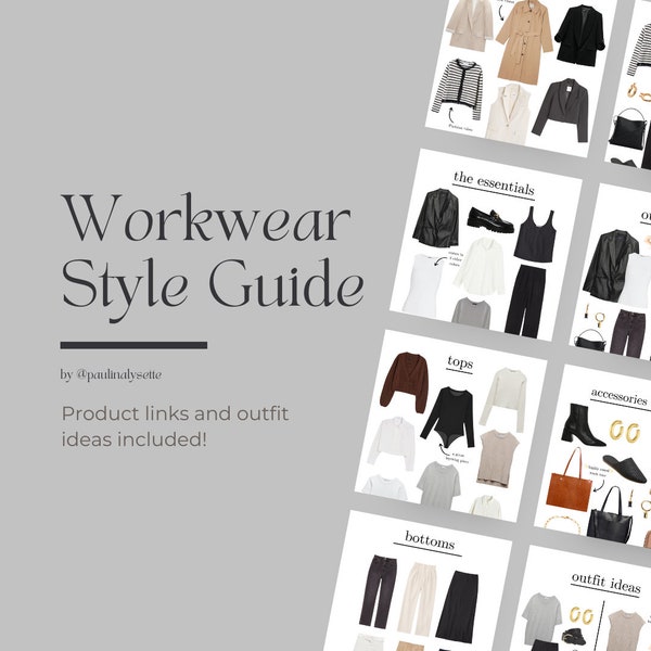 Office Friendly Outfit Guide | Workwear Style Guide | Neutral Outfits Style | Digital Outfit Guide | Capsule Wardrobe