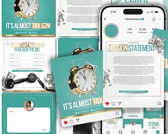 DIY-Steuersaison-Flyer, Steuervorbereitungs-Flyer, Inhaltsposts, Steuervorbereiter, Einkommenssteuersaison, Canva bearbeitbare Vorlagen