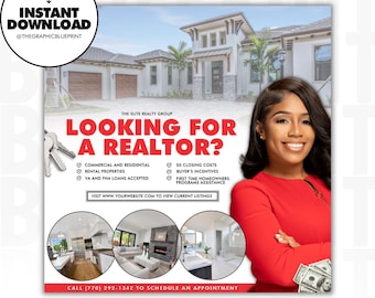 Immobilien Flyer, Makler, Immo Flyer, Bearbeitbarer Flyer, Canva Flyer