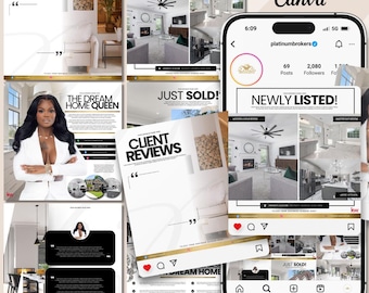 DIY Canva Real Realty Flyer, Realtor Social Media Content Posts, bearbeitbare Canva Flyer, Grundbesitz, lizenzierter Makler, Makler