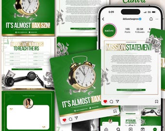 DIY-Steuersaison-Flyer, Steuervorbereitungs-Flyer, Inhaltsposts, Steuervorbereiter, Einkommenssteuersaison, Canva bearbeitbare Vorlagen