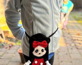 Bolso bandolera con personajes de crochet: Monedero amigurumi hecho a mano