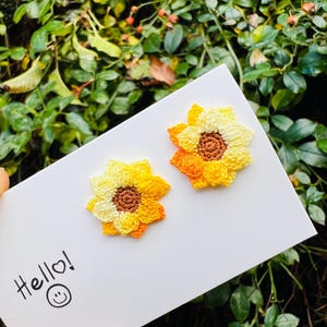Crochet stud earrings, handmade jewelry, micro 14k gold , Christmas gift birthday gifts, gift for her